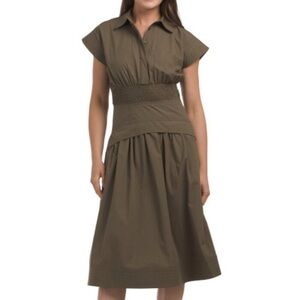 Magaschoni Army Midi Dress with Collar NWT